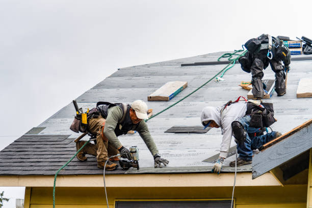 Professional Gutter Installation technician working in Buhl, MN
